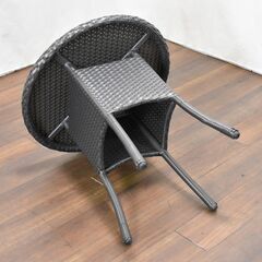 【ヤ取終了9/2】≪zyt1337ジ≫ 人工ラタン ガーデンテーブル エクステリア/ガーデニング/テラス/リゾート/アジア/丸テーブル/机 50908-03の画像