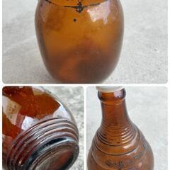 昭和レトロ　古いビールビン　サクラビール　飴色瓶の画像