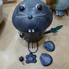 ブリキ？の珍しいゴミ箱（ネズミ）