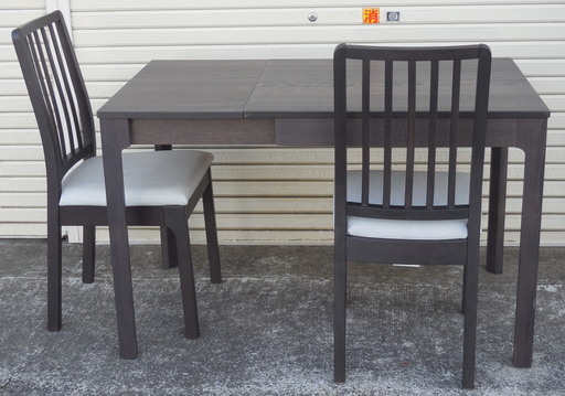 直接引き取りのみ】 ダイニングセット イケア EKEDALEN 伸縮タイプの