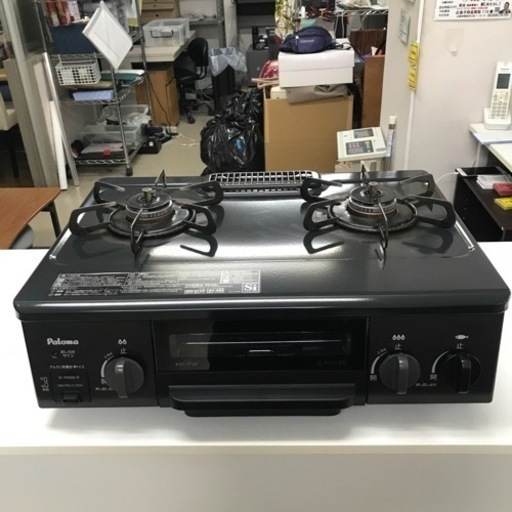 I2402-376 Paloma ガスコンロ IC-N36B-R LPガス用 2017年製 動作確認済み キズ汚れ有り