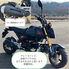 「2023年式 HONDA グロム125（123cc） ほぼノーマル、前後ドラレコ付き」の画像
