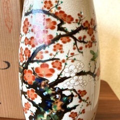 値下げしました！　九谷焼　花瓶　白峰作　約40年前のもの　昭和レトロ　の画像