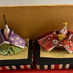 ミニひな人形　和紙　手作り　一体型の画像