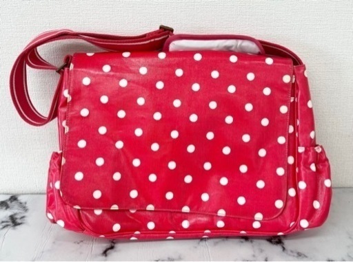 【未使用品】キャスキッドソンCath Kidston マザーズバッグ 赤 水玉 ショルダーバッグ エナメル