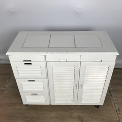 ⑧木製　キッチンボード　食器棚　サイドボード　（374398）