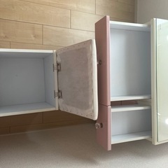 美品❕照明付き❕組立不要 ドレッサー ピンク　化粧台　の画像