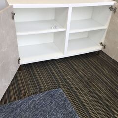 ○家具 収納家具 食器棚 キッチン家具 サイズ120×74.5×41.5㎝ 整理 脚付き インテリア  ホワイト 白 中古品(NF240215)Zi-1582の画像