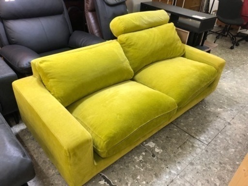 2人掛けグリーンソファ