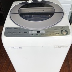 北九州市内配送無料　保証付き　SHARP ES-GV8B-S [全自動洗濯機 (8kg) シルバー系]