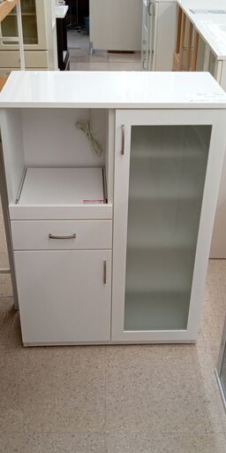 ★ジモティ割あり★  食器棚 白 H115×D80×W40 クリーニング済み TJ4215