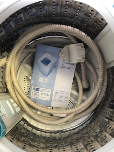 北九州市内配送無料　保証付き　NW-70C-W(ピュアホワイト) 白い約束 全自動洗濯機 上開き 洗濯7kg