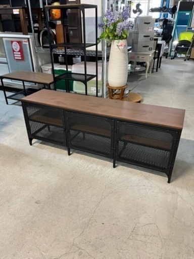 ☆激安!!☆ オシャレなウッド＆スチール シェルフユニット IKEA フィエルボシリーズ テレビ台 ローボード
