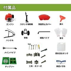 草刈機 手押し式 エンジン 刈払機 コードレス ハンドル ガソリン 2サイクル 草刈り機 50cc チップソー diy 伐採 草 剪定 芝の画像