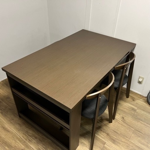 IKEA ダイニングテーブル 4人掛け ブラウン 本棚付き