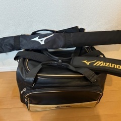 中古/ボストンバック/MIZUNO/黒/野球バット収納バック付きの画像