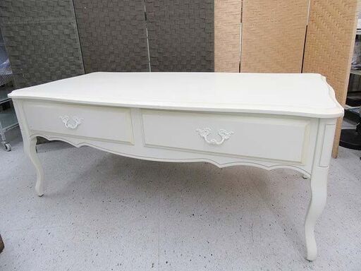 お値下げ☆【恵庭】ローラアシュレイ プロバンセル コーヒーテーブル (LAURA ASHLEY /Provencale) 姫系家具 猫足 アンティーク調 中古品 paypay支払いOK!