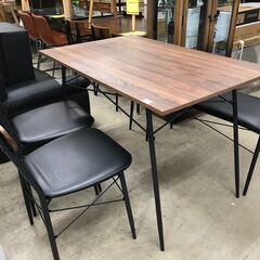 アイリスオーヤマ　ダイニングテーブルセット 幅110cm 4人用 4人掛け ダイニングセット ベンチ ダイニング4点セット テーブルセット  アイアン脚 おしゃれ  北欧 おしゃれ クリーニング済 堺市 石津【ジャングルジャングルサカイ石津店】の画像