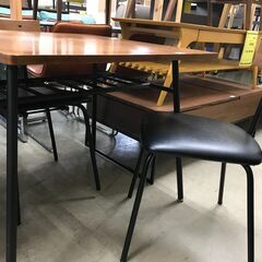 ニトリ NITORI ダイニングセット ウォルブ ダイニングテーブルセット ダイニングテーブル3点セット ダイニング イス2脚  アンティーク調 木製 無垢材 北欧 おしゃれ クリーニング済 堺市 石津【ジャングルジャングルサカイ石津店】の画像
