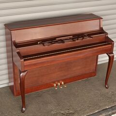 ≪yt1133ジ≫ 希少 KAWAI/カワイ アップライトピアノ 505F 米国組立/USA 猫脚/家具調/木目/ブラウン 椅子付 現状品 60211-02の画像