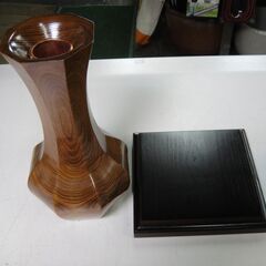 【⑪】北海道木工　銘木　北海花瓶　木製花瓶　民芸品　の画像