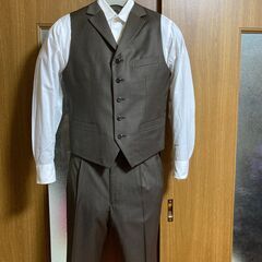 MONSIEUR NICOLE ZIGNONE 3ボタン茶 3ピースの画像