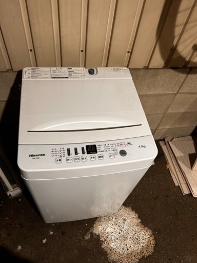 ハイセンスHISENSE 2021年式 洗濯機4.5キロ　白色