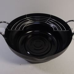 よこやま 燕熟の技 共柄天ぷら鍋24cm 温度計付き EJTP-402の画像