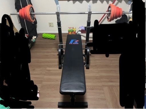 [受け渡し予定者決まりました]ベンチプレスセット　ウエイト&バー付き