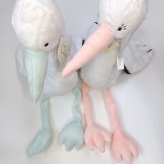 タグ付き新品ぬいぐるみ2個セット（定価合計6600円）/こうのとり/丸洗い可能/妊活グッズ/鳥/輸入子どもおもちゃの画像