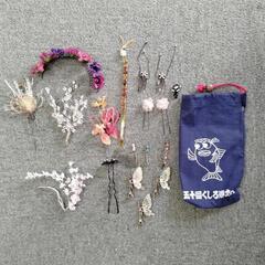ヘアアレンジ　髪飾り18個セット＆入れ物1つの画像