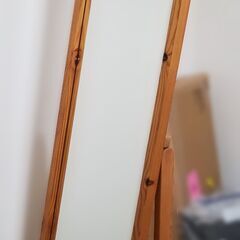 【無印良品】パイン材キャスターミラー