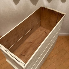 りんご木箱 取手付 木箱 収納ボックス ２箱セット 中古 DIYの画像