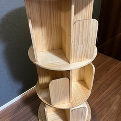 山善　回転式本棚　3段　