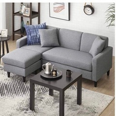 0円　楽天　3人用布張りソーファの画像