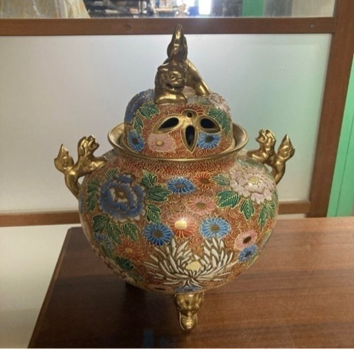 九谷 獅子壺 獅子 壺