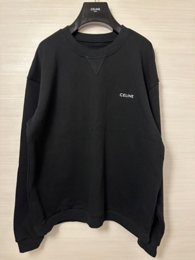 【CELINE】ルーズ スウェットシャツ コットンフリース ブラック ロンT M