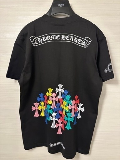 【CHROME HEARTS】マルチカラー セメタリークロス Tシャツ ブラック