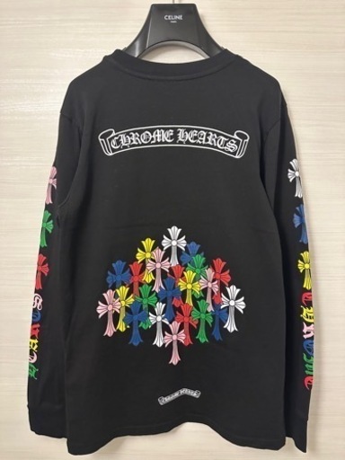 【CHROME HEARTS】マルチカラー セメタリークロス ロンT ブラック