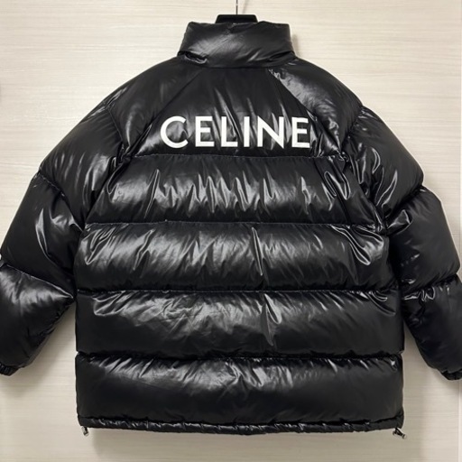【CELINE】キルティング ダウンジャケット 軽量ナイロン ロゴ ブラック