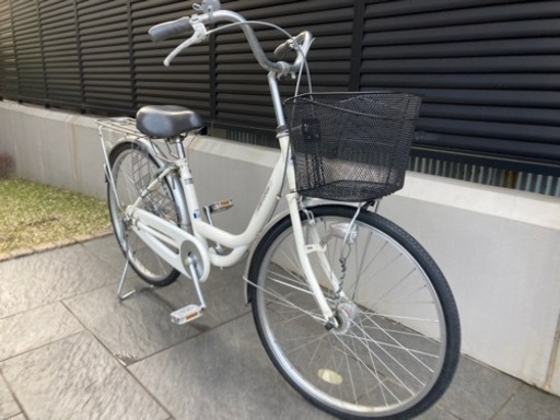 【24インチ自転車】美品❗️LEDオートライト付　変速なし　前カゴ新品❗️スペアキーあり　若林自転車　浜大津店　SALE中❗️