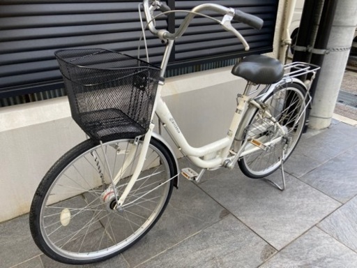 【24インチ自転車】美品❗️LEDオートライト付　変速なし　前カゴ新品❗️スペアキーあり　若林自転車　浜大津店　SALE中❗️