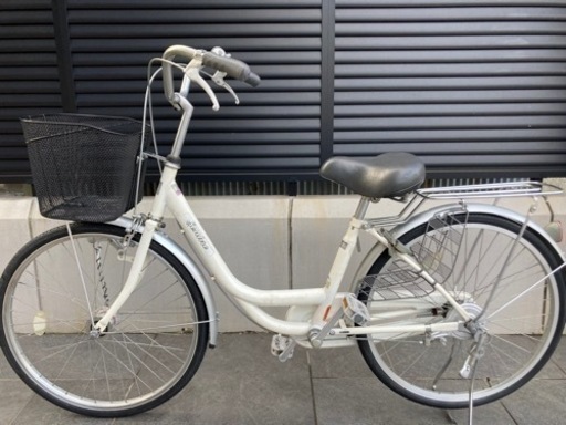 【24インチ自転車】美品❗️LEDオートライト付　変速なし　前カゴ新品❗️スペアキーあり　若林自転車　浜大津店　SALE中❗️