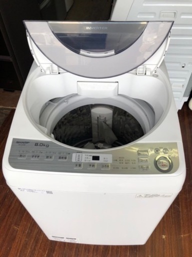 北九州市内配送無料　保証付き　ES-GV8B-S 全自動洗濯機 シルバー系 [洗濯8.0kg /乾燥機能無 /上開き]