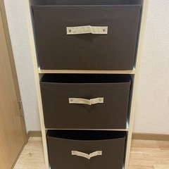 3段ボックス　収納　カラーボックス付き