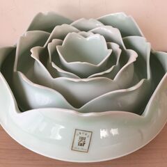 【新品】有田焼 高山 作 青磁  重ね鉢セット