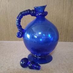 沖縄琉球硝子　都内の沖縄硝子工房で購入　デカンタ　インテリア　花瓶等にの画像