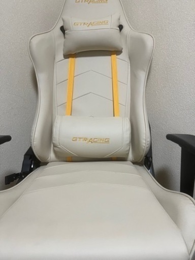 GTRacing ゲーミングチェア 白 座布団