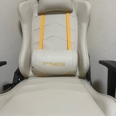 GTRacing ゲーミングチェア 白 座布団