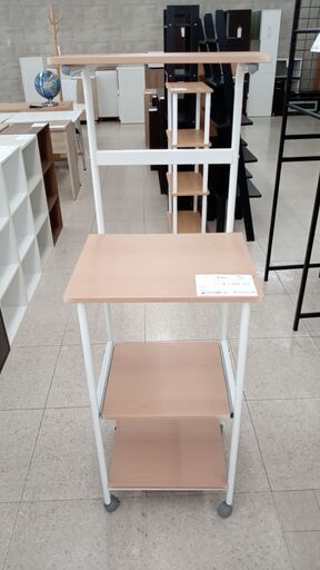 ★ジモティ割あり★ (株)弘益 レンジ台 ライトブラウン H142×D40×W50 クリーニング済み TJ4223